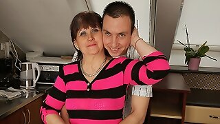 Horny mature housewife fucks and sucks her toyboy