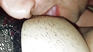 Son licks mom's pussy and prepare her for strangerâ€™s cock