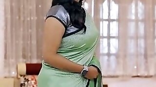 Most Wanted Curvy Aunty Back again in satin saree